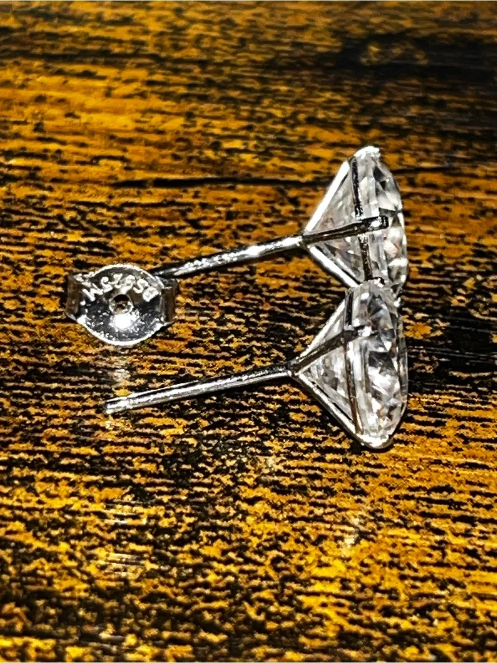 Moissanite Sterling Silver 925 Stud Earrings 4ct rainbow flash